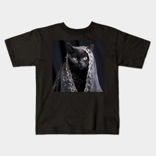 Elegant Black British Shorthair Cat Kids T-Shirt